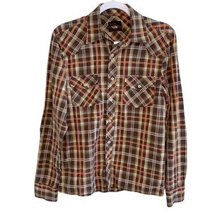 Zara - Brown Plaid Shirt - Size Small